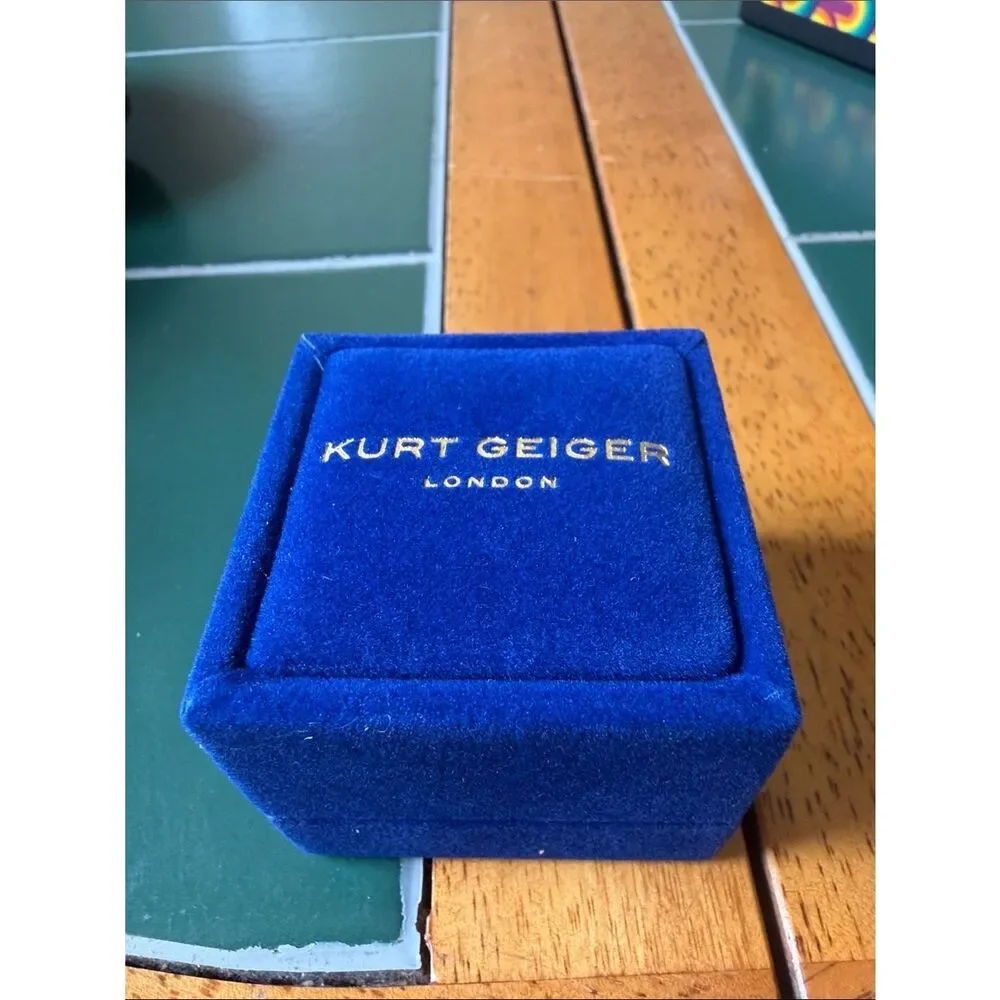 Kurt Geiger Heart Ring with  Iridescent Center and Green Halo